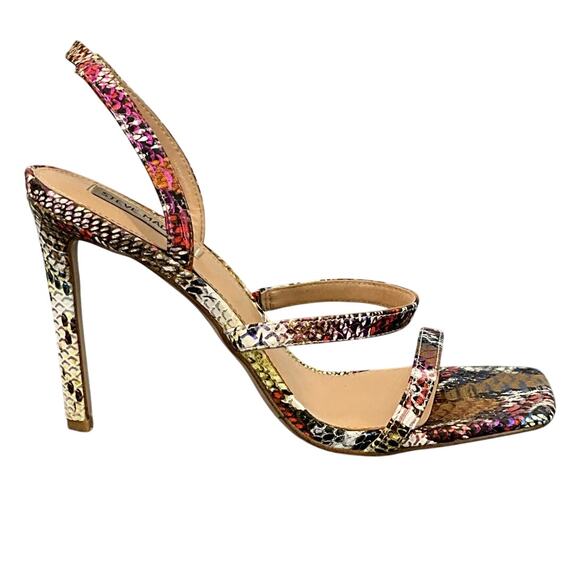 Steve Madden Gracey Rainbow Snake Open Toe Ankle Strappy 3"mHeels Women 10M - Picture 2 of 12